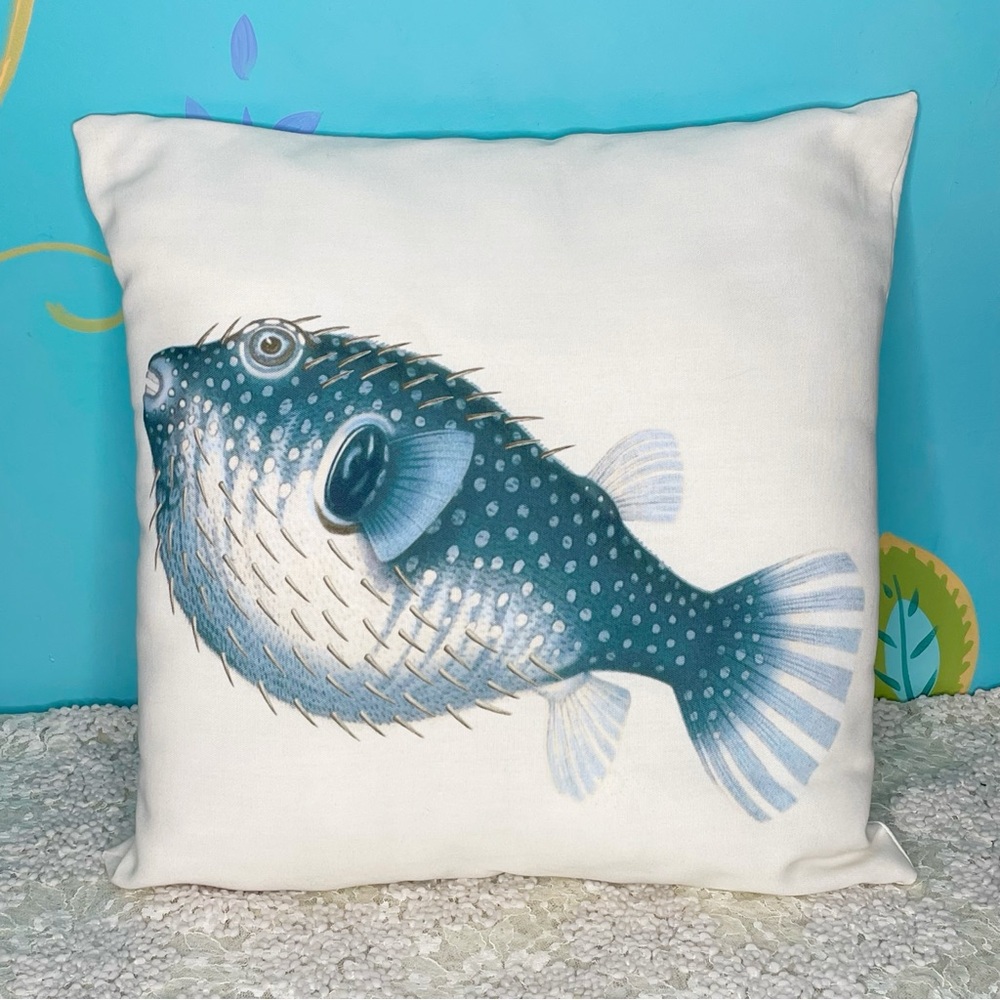 Blue Fish Decorative Pillow - Picture 2 of 8